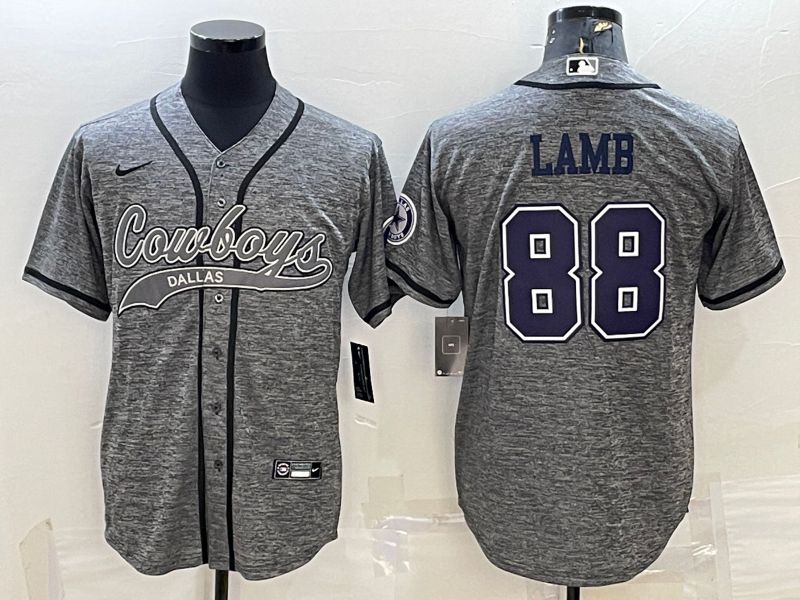 Men Dallas Cowboys #88 Lamb Grey hemp ash 2022 Nike Co branded NFL Jerseys